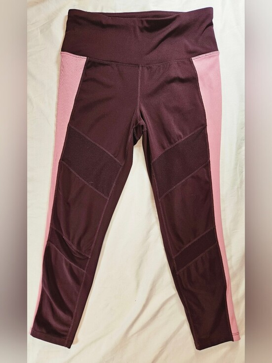 Tangerine Pants - Tangerine Womens Purple & Pink Side Panel Elastic Waist Athletic Leggings Sz Med